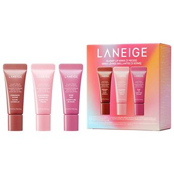LANEIGE Glassy Lip Minis 3 pc Glaze Craze Tinted Peptide Lip Serum Gift Set