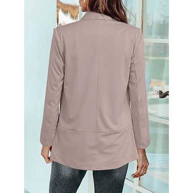 BLUEMING Women's Long Sleeve Open Front Blazer Jacket Casual Daily Outerwear