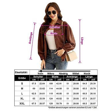 BLUEMING Women's Long Sleeve Button Down Shirt Jacket Collared Casual Outerwear