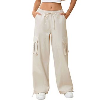 Baggy Cargo Pants Women Parachute Hiking Wide Leg Pants with Pockets