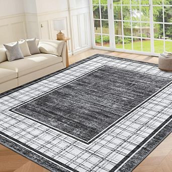 Vintage Oriental Area Rug Non Slip Washable Ultra Thin Indoor Floor Mat