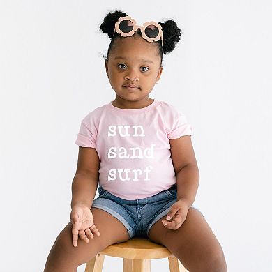Sun Sand Surf - Toddler Short Sleeve Graphic T-Shirt