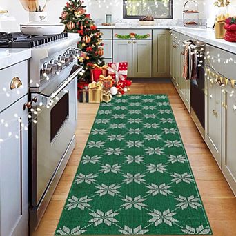 Christmas Entryway Rug Washable Non Slip Small Indoor Door Mat Holiday Floor Mat