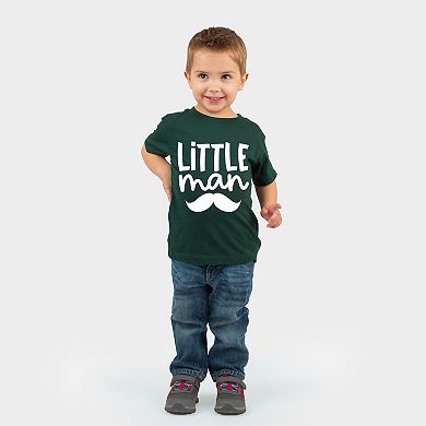 Little Man Mustache - Toddler Short Sleeve Graphic T-Shirt