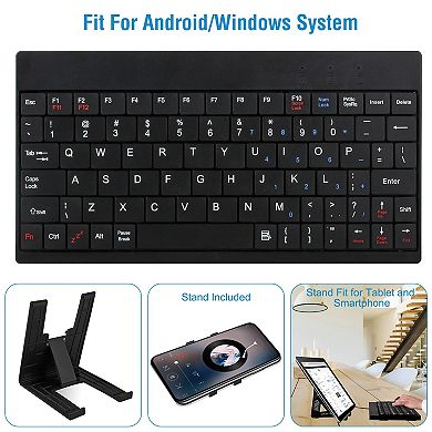 80-Key Mini Wired Keyboard USB Portable with Stand & Carry Bag