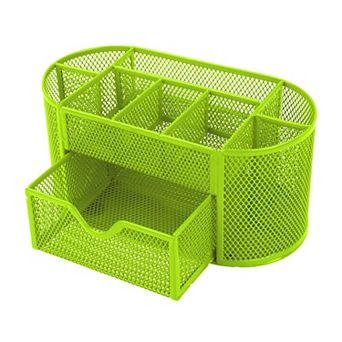 Metal Mesh Desk Organizer 9-Compartment Pen Holder