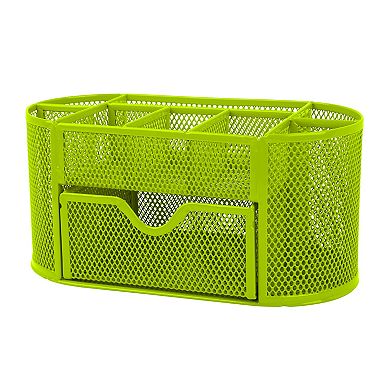 Metal Mesh Desk Organizer 9-Compartment Pen Holder