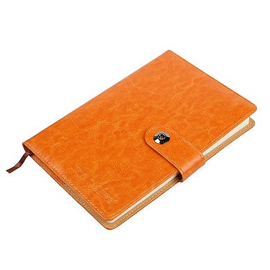 PU Leather Notebook Memo Pad with Calendar, World Map & Ribbon