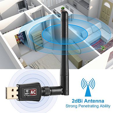 AC600 USB WiFi Adapter Dual Band 5G/2.4G with Antennas