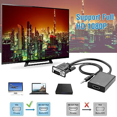 VGA to HD 1080P Converter Video & Audio Adapter