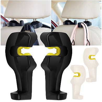 2-Pack Car Headrest Hooks Hanger for Bags & Grocery Organizer