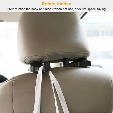 2-Pack Car Headrest Hooks Hanger for Bags & Grocery Organizer