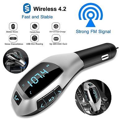 Car FM Wireless Transmitter USB Charger & Hands-Free MP3 Player