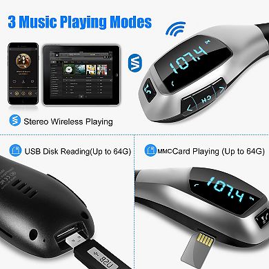 Car FM Wireless Transmitter USB Charger & Hands-Free MP3 Player
