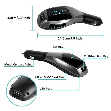 Car FM Wireless Transmitter USB Charger & Hands-Free MP3 Player