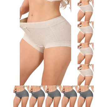 10 Packs Women's High Waisted Cotton Underwear Seamless Full Coverage Classic Briefs