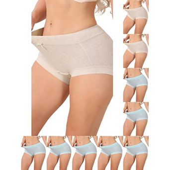 10 Packs Women's High Waisted Cotton Underwear Seamless Full Coverage Classic Briefs