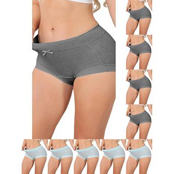 10 Packs Women's High Waisted Cotton Underwear Seamless Full Coverage Classic Briefs
