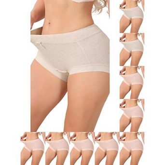 10 Packs Women's High Waisted Cotton Underwear Seamless Full Coverage Classic Briefs