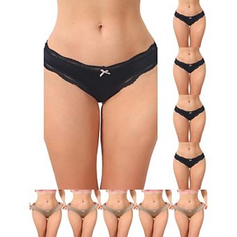 10 Packs Women's Low Rise Satin Panties Underwear Floral Lace Trim Briefs