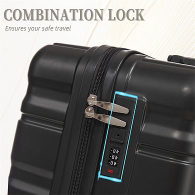 20"/24"/28" 3 Pcs/Set ABS Spinner Wheel Luggage - Carry On Suitcase, Combination Lock