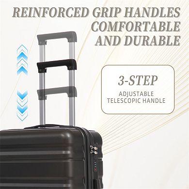 20"/24"/28" 3 Pcs/Set ABS Spinner Wheel Luggage - Carry On Suitcase, Combination Lock