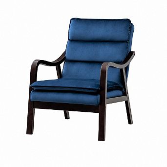 Lufeiya Mid Century Modern Upholstered Accent Chair with Wood Arms