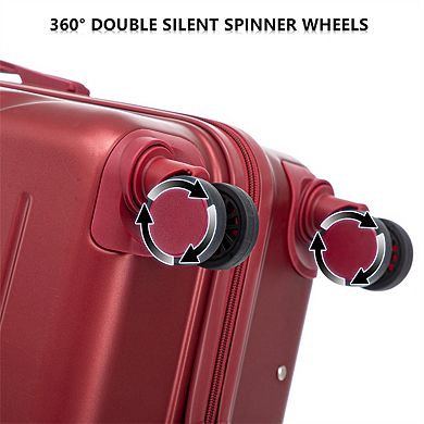 3 Pcs/Set ABS Spinner Wheel Luggage - Carry On Suitcase, Matching Color,Combination Lock