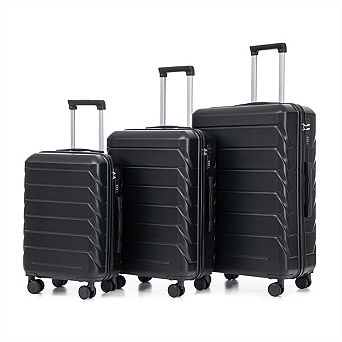 3 Pcs/Set ABS Spinner Wheel Luggage - Carry On Suitcase, Matching Color,Combination Lock