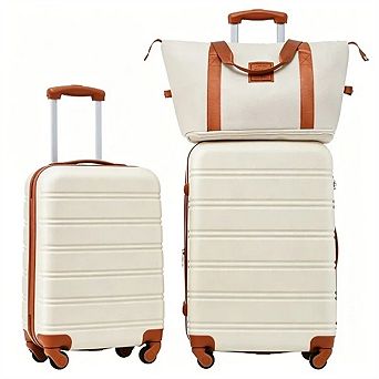 Hardshell Luggage Sets 2 pc + Bag,ABS Spinner Suitcase with TSA Lock,20"/24" Expandable,360° Spinner