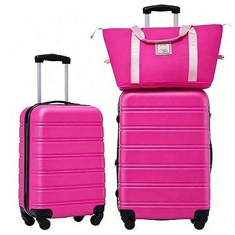 Hardshell Luggage Sets 2 pc + Bag,ABS Spinner Suitcase with TSA Lock,20"/24" Expandable,360° Spinner