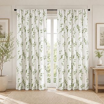 Kate Aurora 1 pc Printed Cherry Blossom Rod Pocket Window Curtain Panel