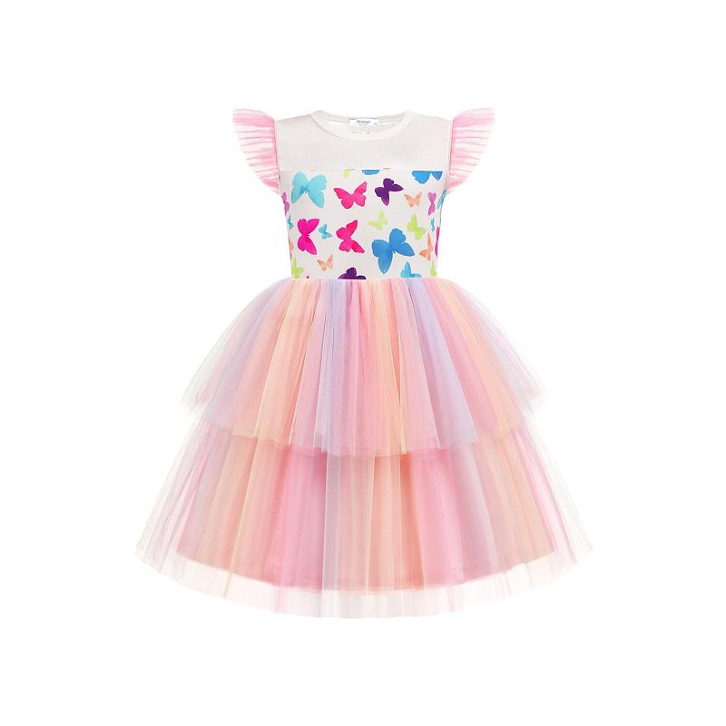 Arshiner Toddler Girls Tutu Sundress Ruffle Sleeve Double Fluffy Tiered ...