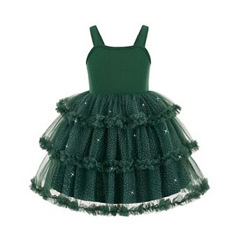 Arshiner Toddler Girls Tulle Dress Tiered Ruffle Fluffy Spaghetti Straps Tutu Dresses Summer Clothes