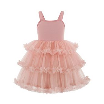 Arshiner Toddler Girls Tulle Dress Tiered Ruffle Fluffy Spaghetti Straps Tutu Dresses Summer Clothes