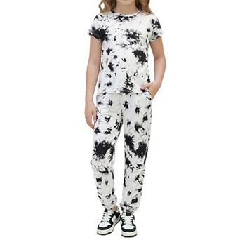 Arshiner Girls Clothes Piece Summer Outfits Drop Shoulder Top Pullover Sweatpants Jogger Set