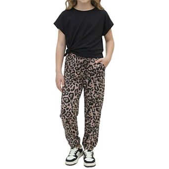 Arshiner Girls Clothes Piece Summer Outfits Drop Shoulder Top Pullover Sweatpants Jogger Set