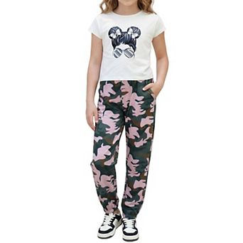 Arshiner Girls Clothes Piece Summer Outfits Drop Shoulder Top Pullover Sweatpants Jogger Set