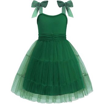 Arshiner Girls Dresses Summer Sleeveless Bowtie Straps Formal Fancy Party Birthday Tulle Dress