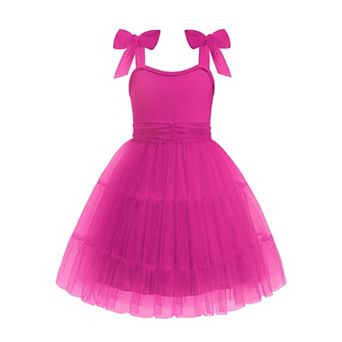 Arshiner Girls Dresses Summer Sleeveless Bowtie Straps Formal Fancy Party Birthday Tulle Dress