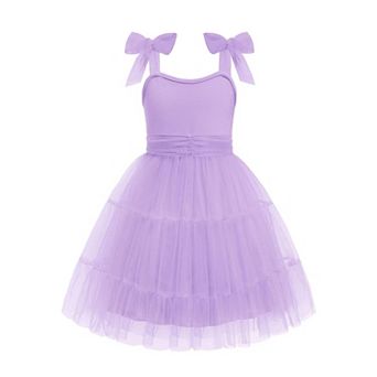 Arshiner Girls Dresses Summer Sleeveless Bowtie Straps Formal Fancy Party Birthday Tulle Dress