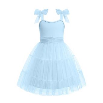 Arshiner Girls Dresses Summer Sleeveless Bowtie Straps Formal Fancy Party Birthday Tulle Dress