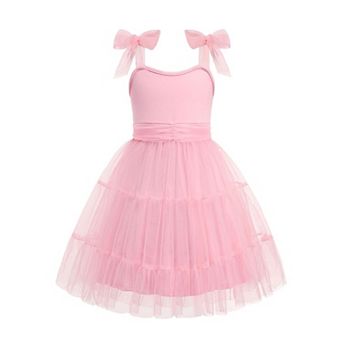 Arshiner Girls Dresses Summer Sleeveless Bowtie Straps Formal Fancy Party Birthday Tulle Dress