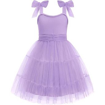 Arshiner Girls Dresses Summer Sleeveless Bowtie Straps Formal Fancy Party Birthday Tulle Dress