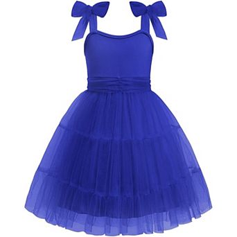 Arshiner Girls Dresses Summer Sleeveless Bowtie Straps Formal Fancy Party Birthday Tulle Dress
