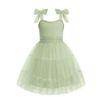 Arshiner Girls Dresses Summer Sleeveless Bowtie Straps Formal Fancy Party Birthday Tulle Dress