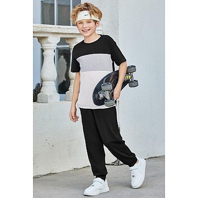Arshiner Boys Pants Set Piece Short Sleeve Tshirt And Active Pants Casual Clothing