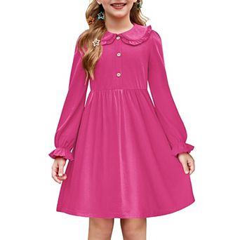 Arshiner Girls Fall Dresses Long Sleeve Casual Spring Midi Dress