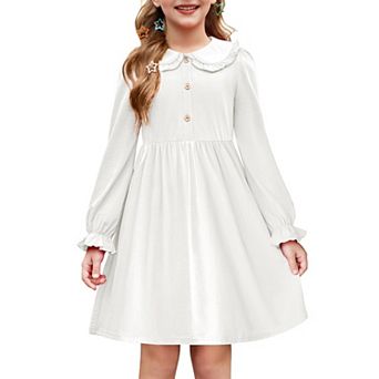 Arshiner Girls Fall Dresses Long Sleeve Casual Spring Midi Dress