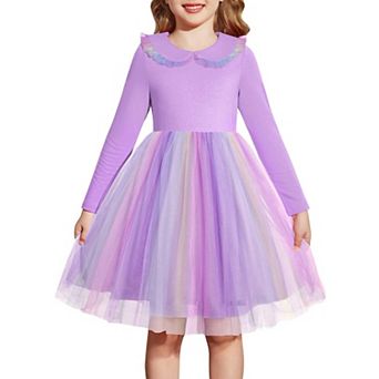 Arshiner Toddler Tutu Dres Girls Long Sleeve Xmas Holiday Birthday Party Tulle Dresses